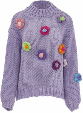 ebeeza Sveter  svetlozelená / fialová / slivková / malinová