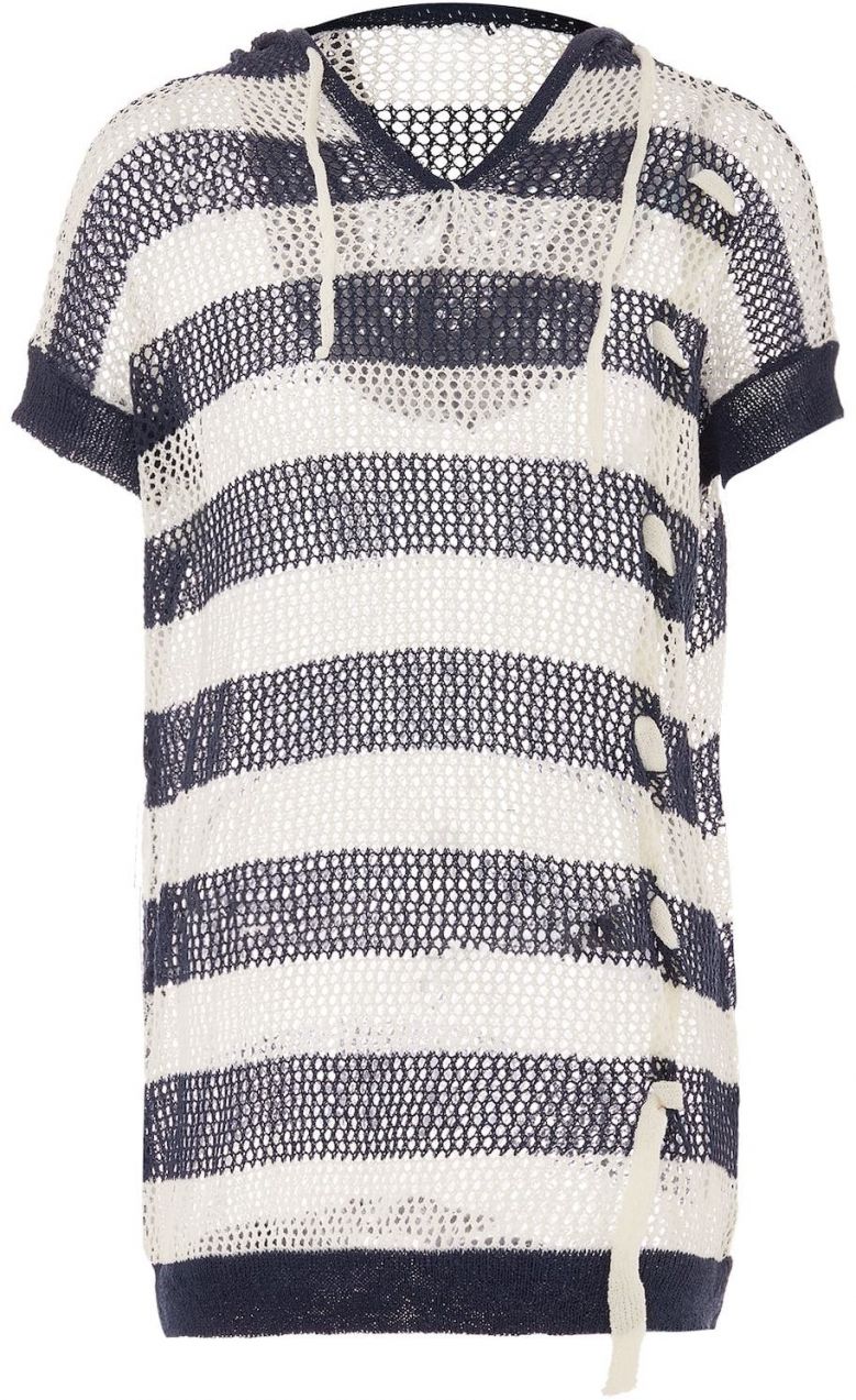 NALLY Sveter  námornícka modrá / biela ako vlna