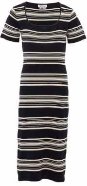 ALARY Pletené šaty  čierna / biela