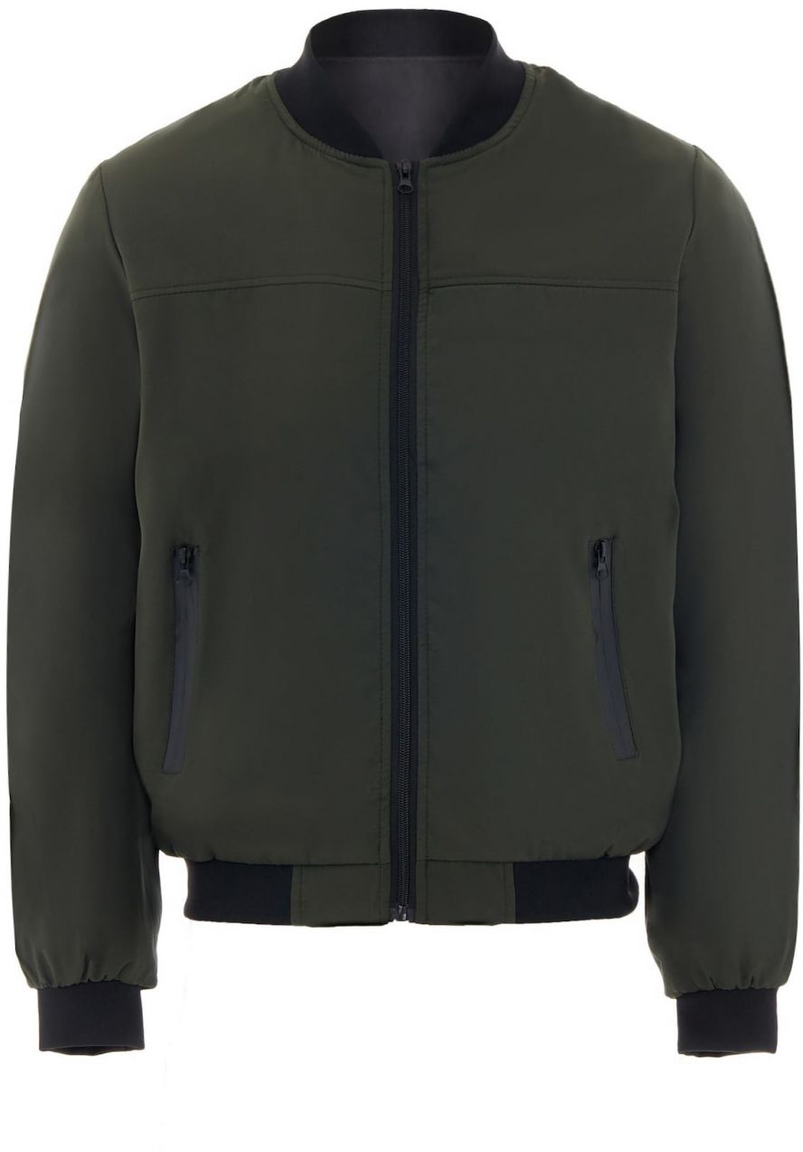 BRAELYN Prechodná bunda  tmavozelená / čierna