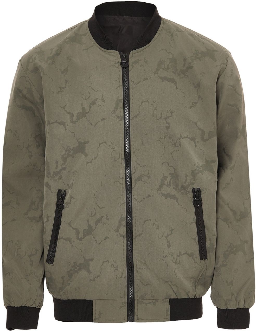 hoona Prechodná bunda  olivová / čierna