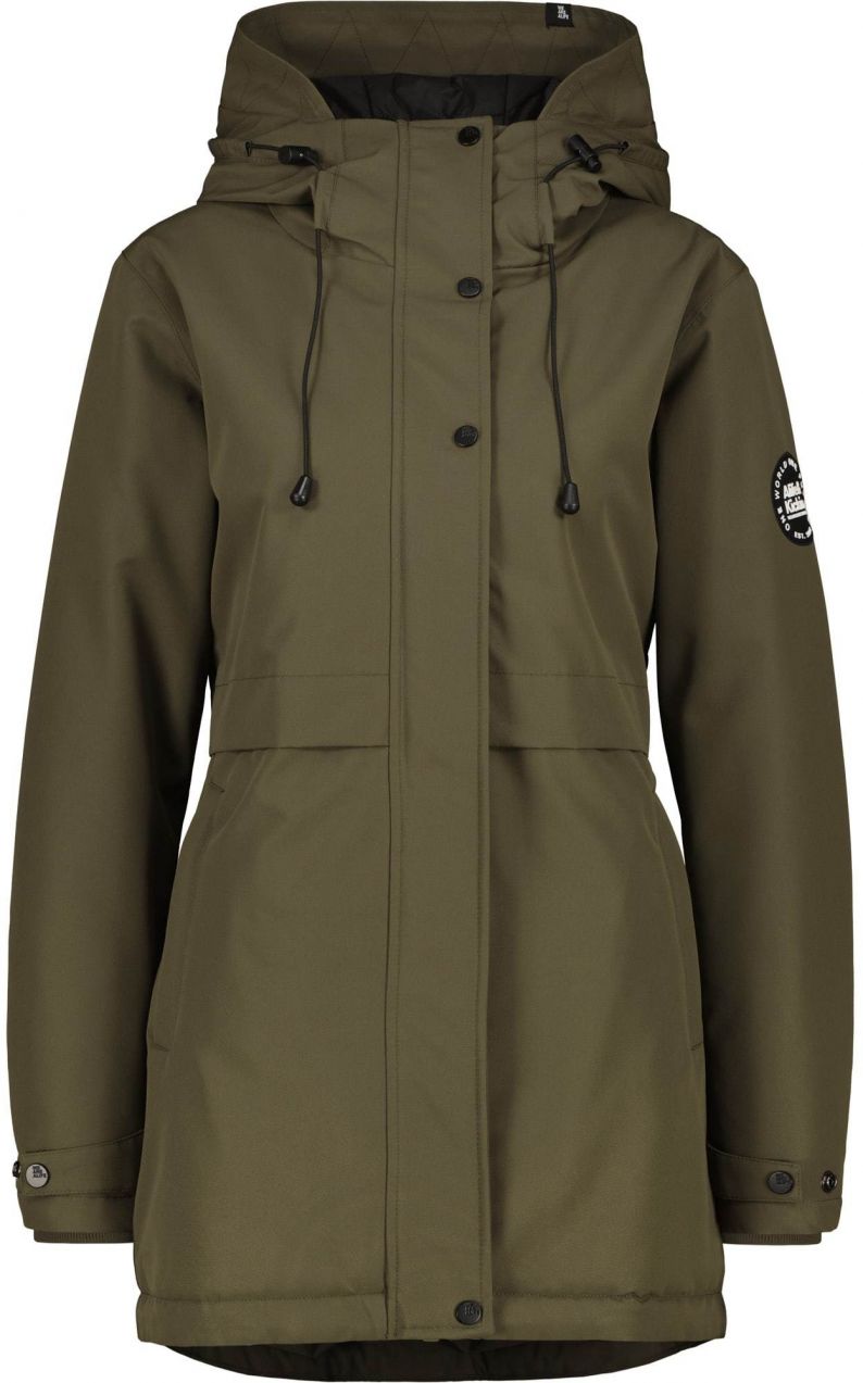 alife & kickin Prechodná parka 'MarlyAK'  olivová / čierna / biela