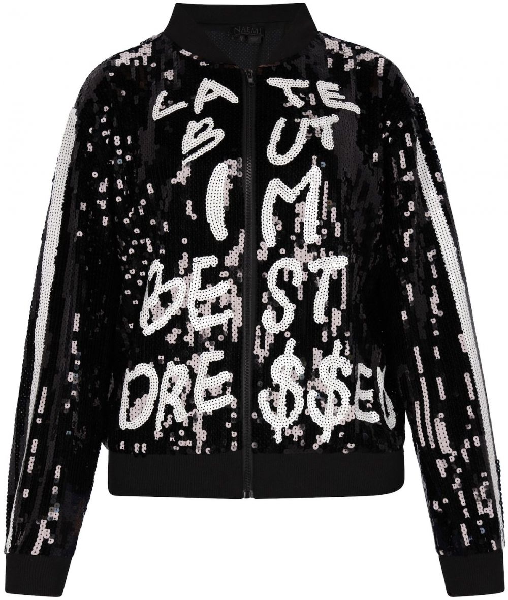 NAEMI Prechodná bunda  čierna / biela