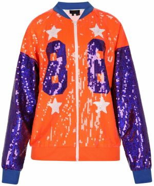 NAEMI Prechodná bunda  indigo / tmavooranžová / biela