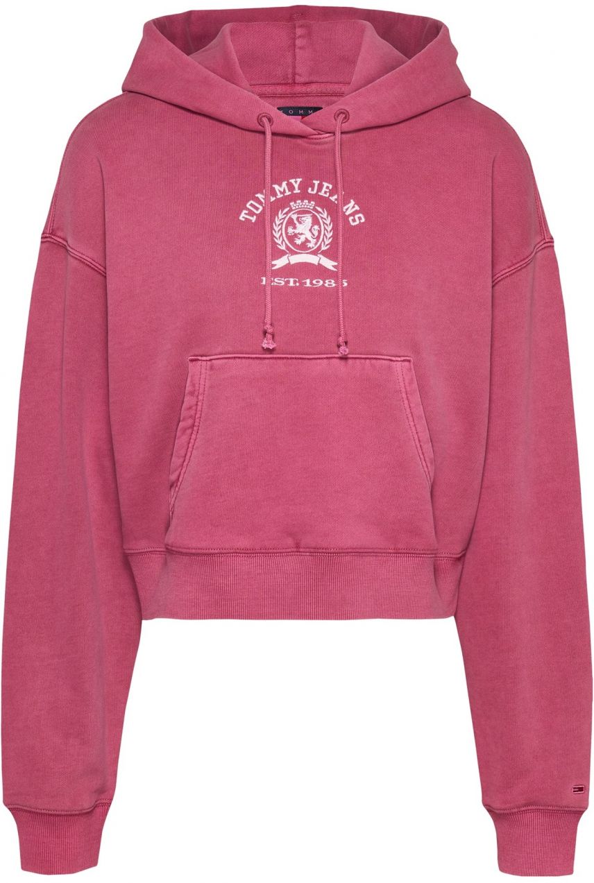 Tommy Jeans Mikina 'VARSITY'  burgundská / biela