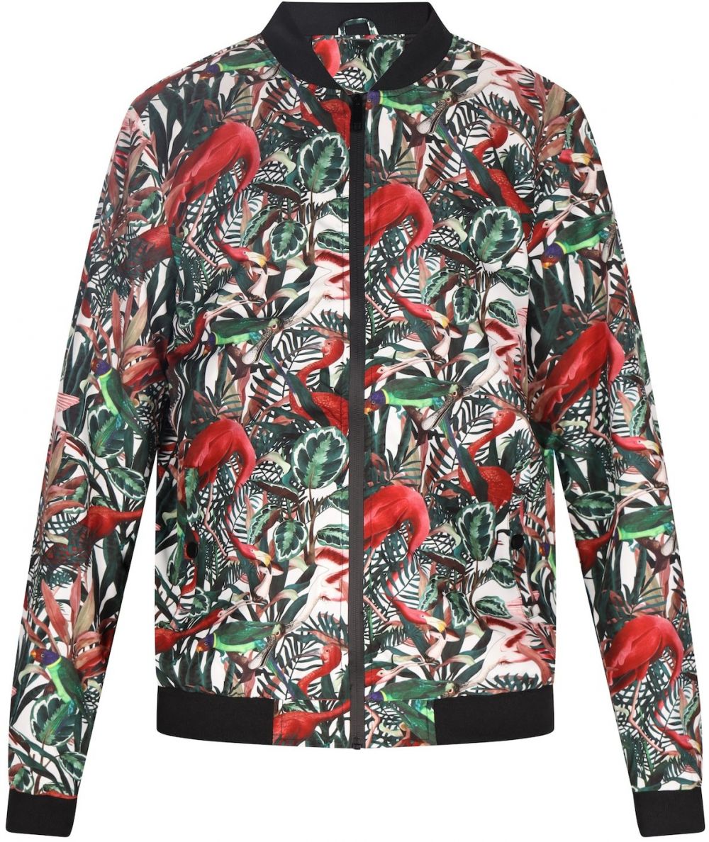 COSIMON Prechodná bunda  hnedá / tmavozelená / červená / biela