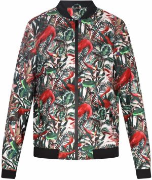 COSIMON Prechodná bunda  hnedá / tmavozelená / červená / biela