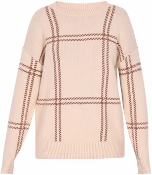 SANIKA Sveter  béžová / tmavohnedá