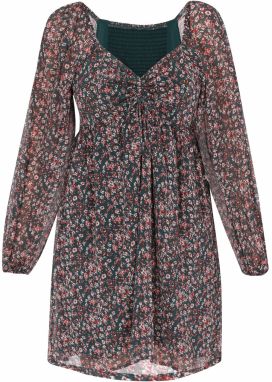 swirly Šaty  smaragdová / červená / biela