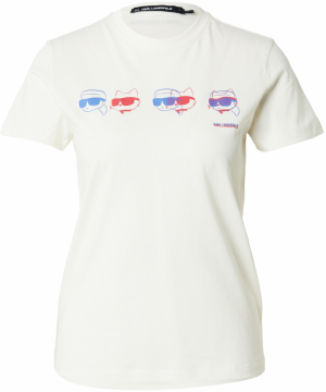 Karl Lagerfeld Tričko 'IKON'  krémová / modrá / červená