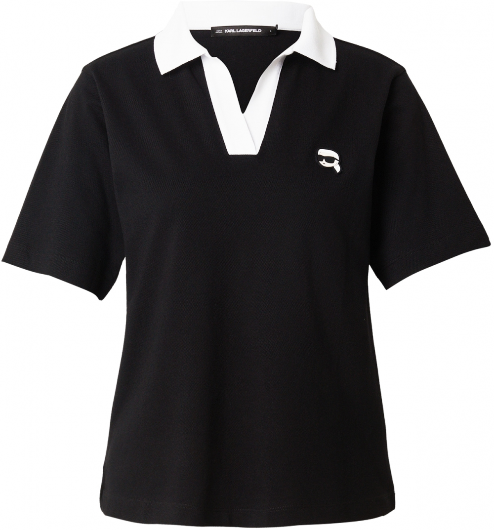 Karl Lagerfeld Tričko 'IKON'  čierna / biela