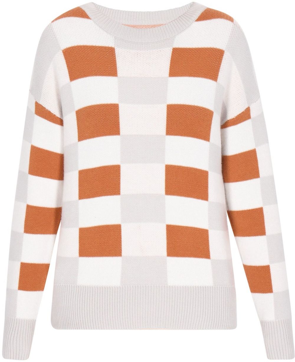swirly Sveter 'Back To School'  svetlosivá / tmavooranžová / biela