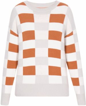 swirly Sveter 'Back To School'  svetlosivá / tmavooranžová / biela