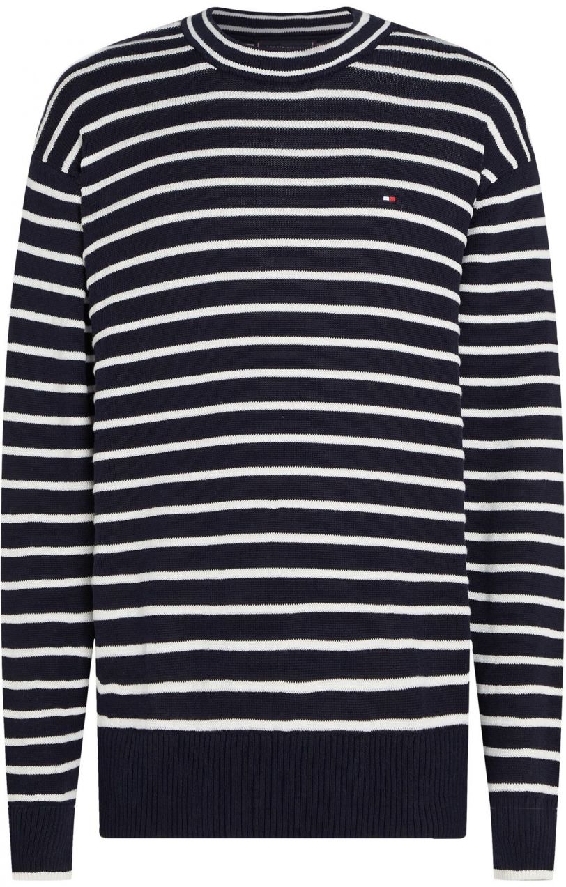 TOMMY HILFIGER Sveter 'Breton'  tmavomodrá / biela