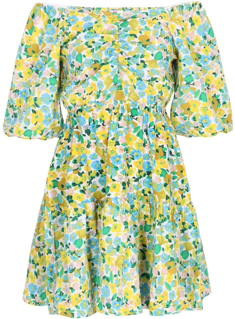 MYMO Letné šaty  žltá / zelená / zmiešané farby