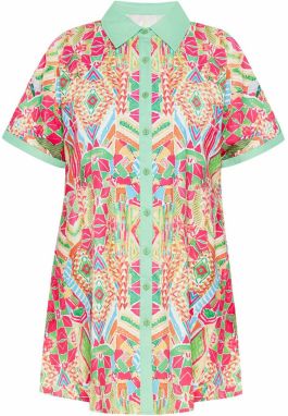 Usha Košeľové šaty  svetlomodrá / svetlozelená / oranžová / ružová
