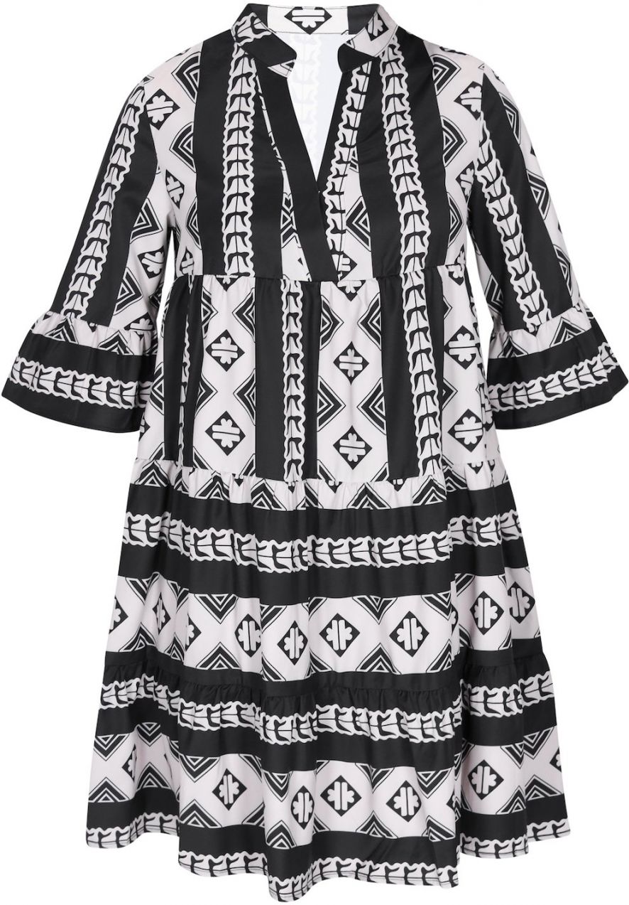 NAEMI Šaty 'Fashion Look'  čierna / biela