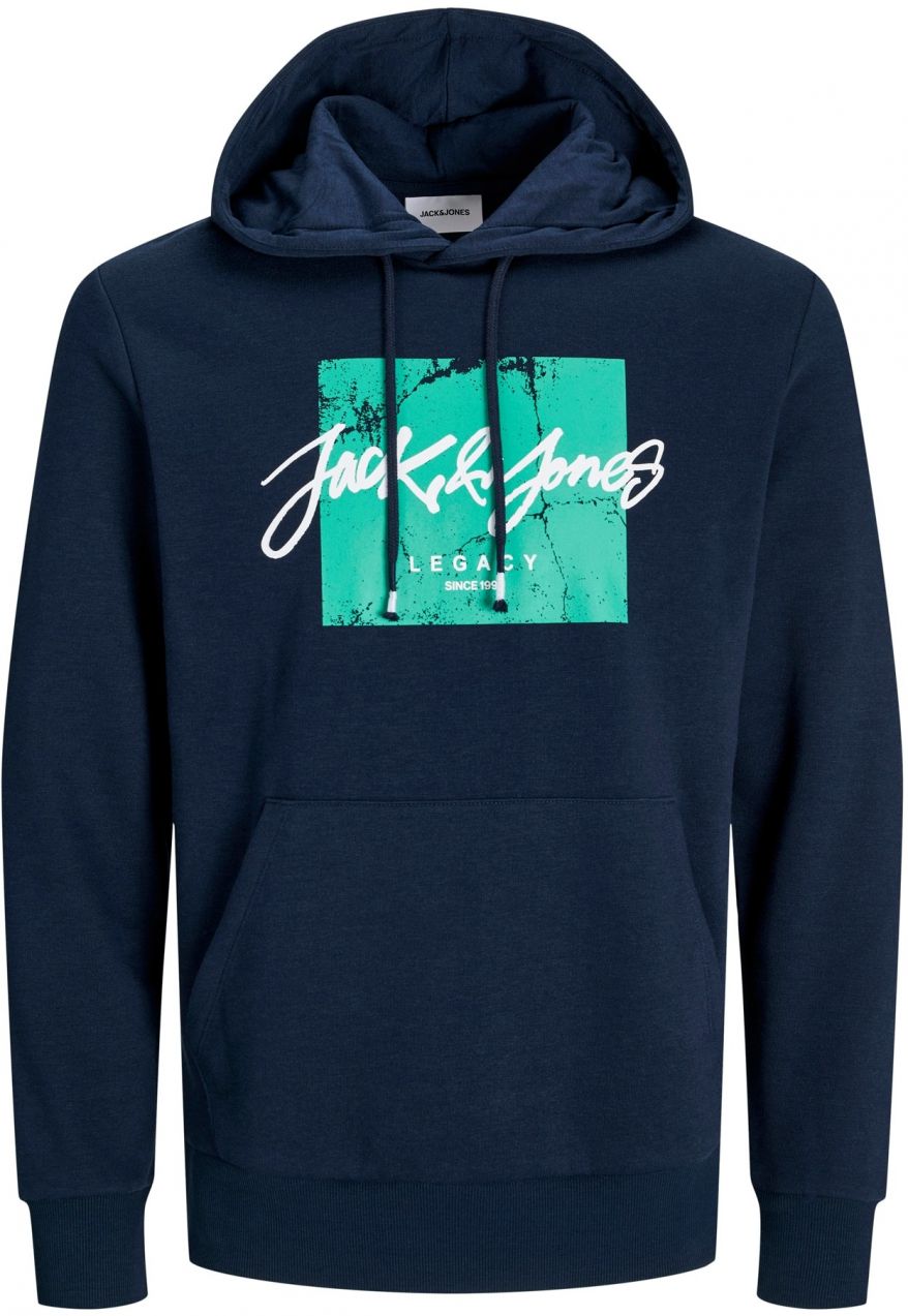 JACK & JONES Mikina 'JWHTILEY'  námornícka modrá / nefritová / biela