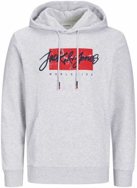 JACK & JONES Mikina 'JWHTILEY'  námornícka modrá / červená / biela melírovaná