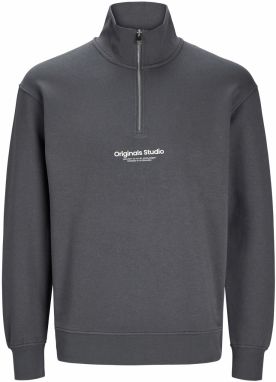 JACK & JONES Mikina 'JWHVESTERBRO'  tmavosivá / biela