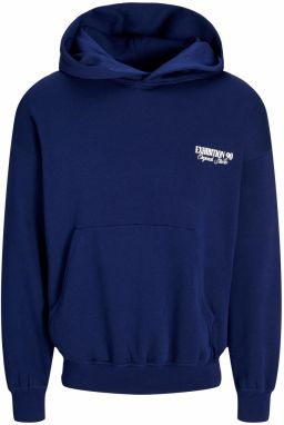 JACK & JONES Mikina 'JWHROXBURY'  tmavomodrá / biela