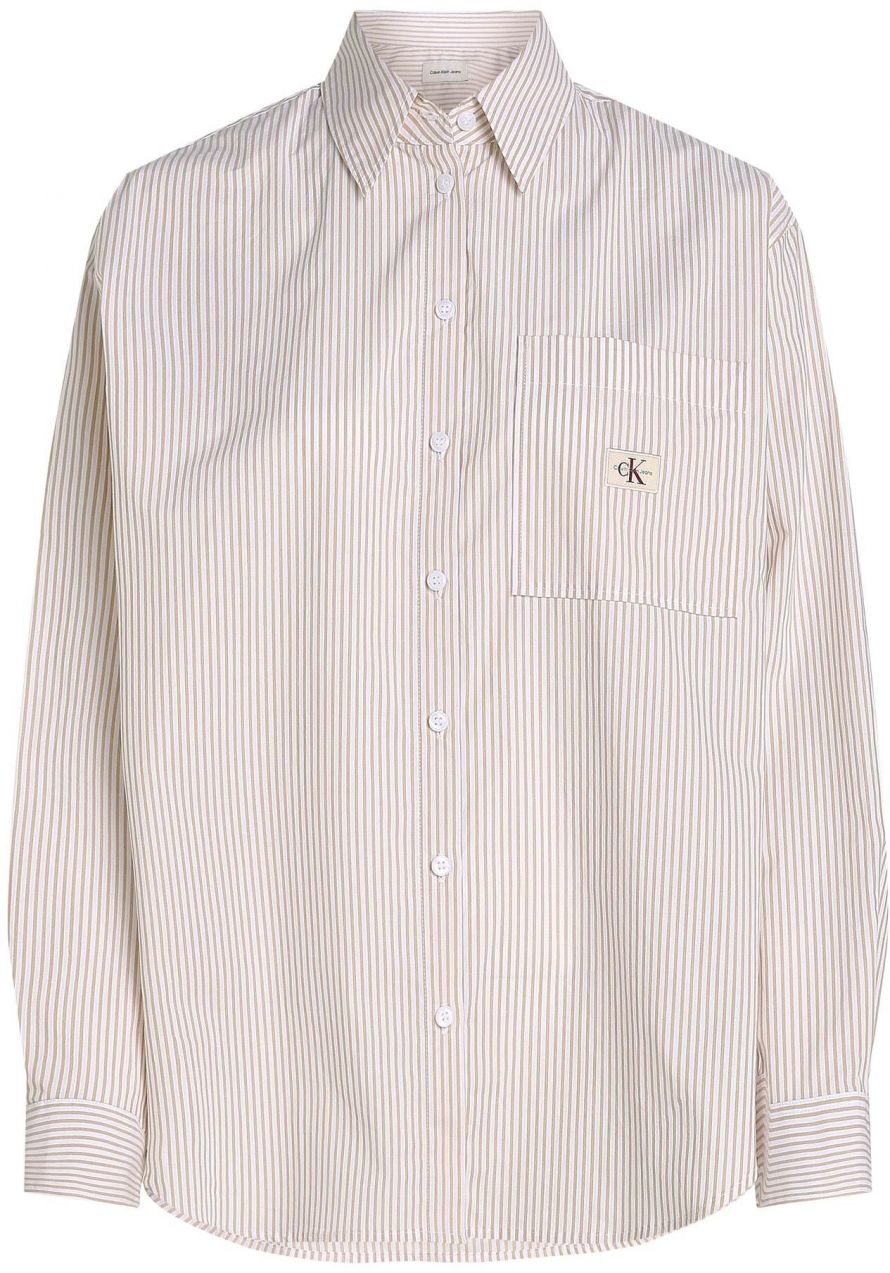 Calvin Klein Jeans Blúzka  farba ťavej srsti / biela