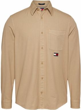 Tommy Jeans Košeľa  tmavobéžová