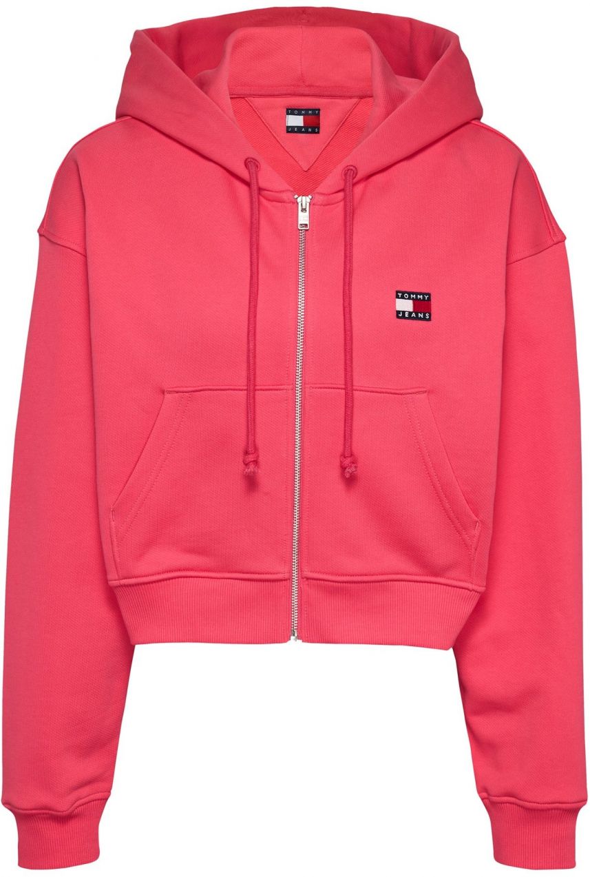 Tommy Jeans Tepláková bunda  melónová