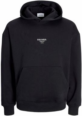 JACK & JONES Mikina 'JJEUrban Edge Studio'  čierna / biela