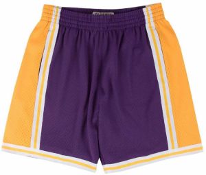 Mitchell & Ness Športové nohavice 'Los Angeles Lakers'  žltá / tmavofialová / biela