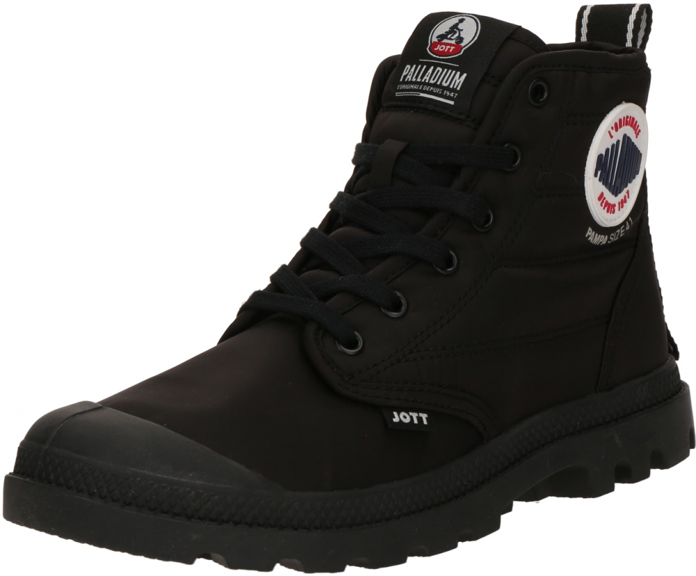 Palladium Šnurovacie čižmy 'PAMPA'  červená / čierna / šedobiela