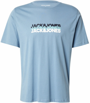 JACK & JONES Tričko 'JWHCYBER'  dymovo modrá / pastelovo zelená / čierna / biela