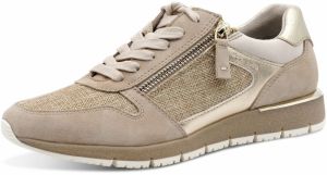 Tamaris Nízke tenisky  béžová / tmavobéžová / béžová melírovaná / zlatá