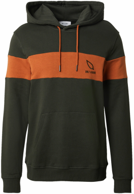 Only & Sons Mikina 'ONSLUKE'  tmavozelená / oranžová