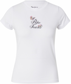 Pepe Jeans Tričko 'FLORAL IV'  tmavofialová / ružová / čierna / biela