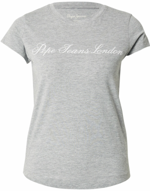 Pepe Jeans Tričko  sivá melírovaná / biela