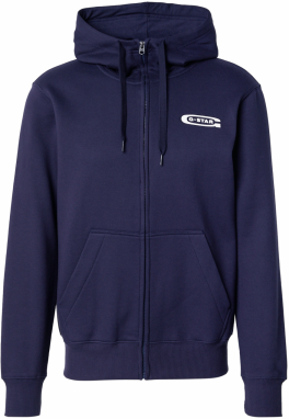 G-STAR Tepláková bunda 'Old Skool'  námornícka modrá / biela