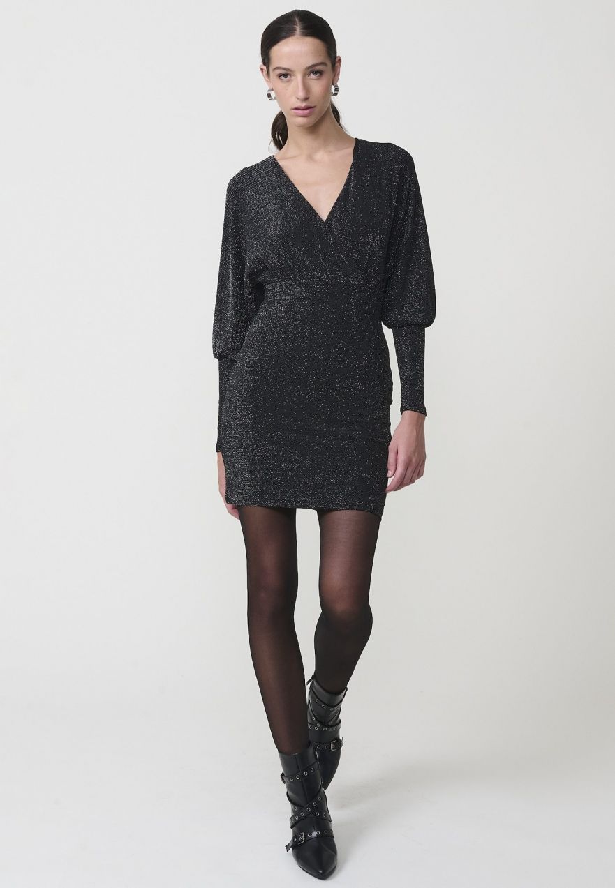 KOROSHI Kokteilové šaty  čierna