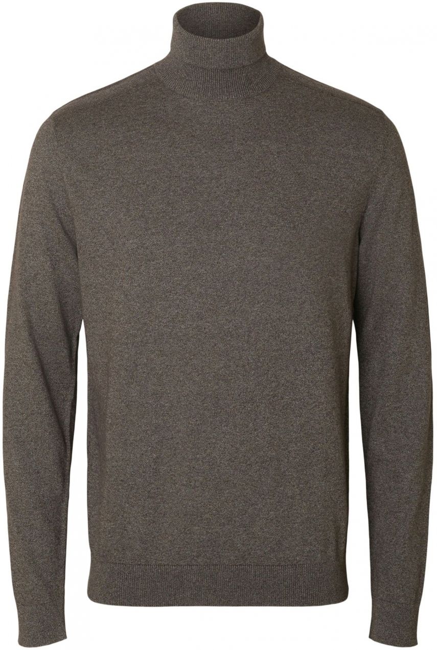 SELECTED Sveter 'SLHKRIS'  tmavohnedá