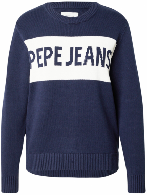 Pepe Jeans Sveter 'NTARSIA'  námornícka modrá / biela