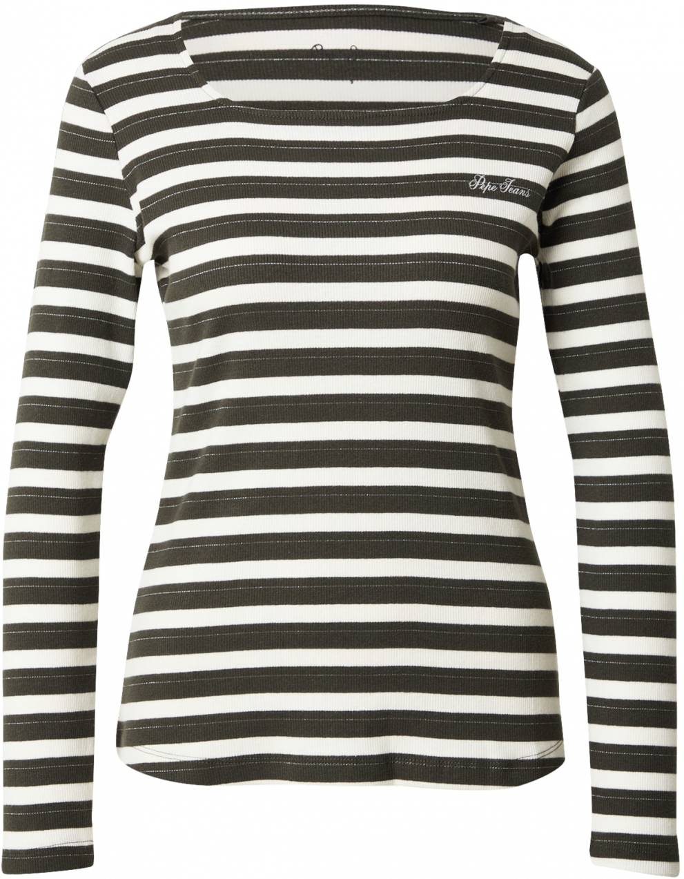 Pepe Jeans Tričko  olivová / biela