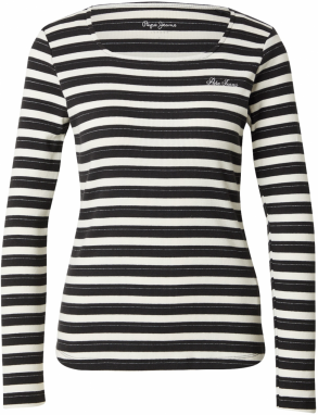 Pepe Jeans Tričko  čierna / strieborná / biela