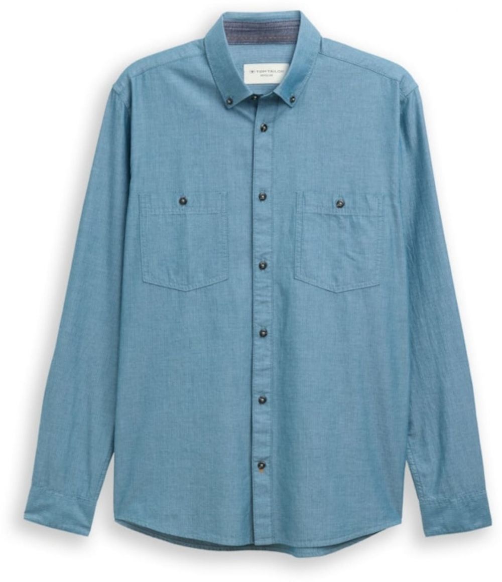 TOM TAILOR Košeľa  petrolejová