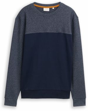 TOM TAILOR Mikina  tmavomodrá / modrá melírovaná