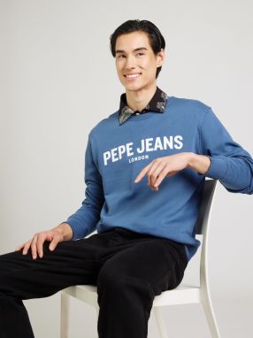 Pepe Jeans Mikina  modrá / biela