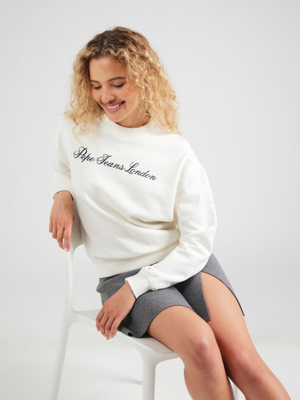 Pepe Jeans Mikina  čierna / biela