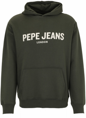 Pepe Jeans Mikina  tmavozelená / biela