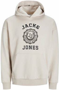 JACK & JONES Mikina 'JWHVICTO'  béžová / čierna