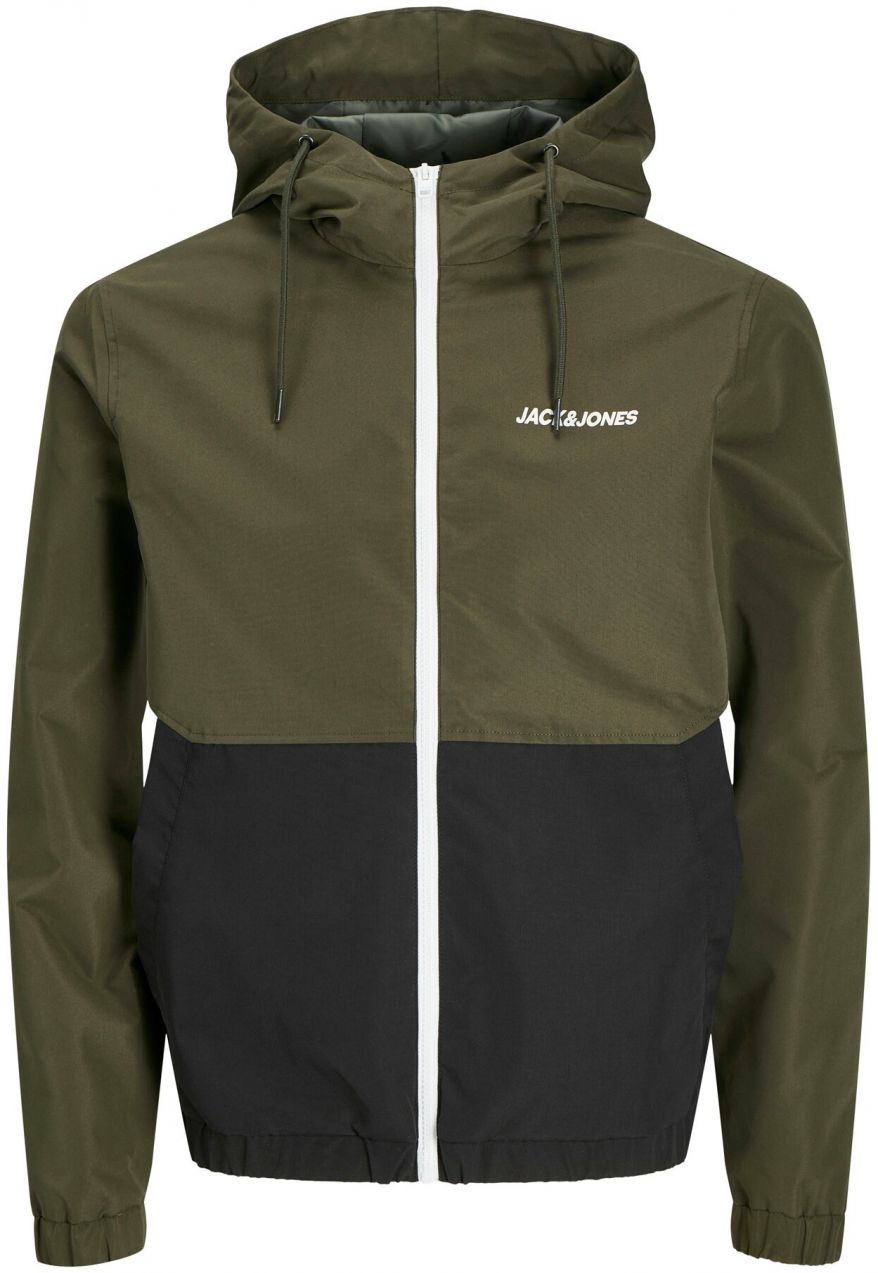 JACK & JONES Prechodná bunda 'JWHMASH'  jedľová / čierna