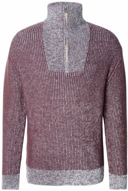 SCOTCH & SODA Sveter  sivá melírovaná / fialová
